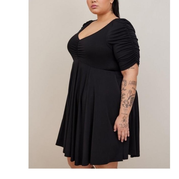 TORRID MINI STUDIO KNIT CINCH FRONT SKATER DRESS - Picture 10 of 10